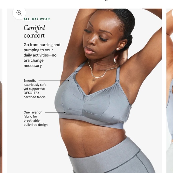 Bodily Do Anything Nursing and Pumping Bras - 2 size Medium, slate grey blue - Picture 8 of 10